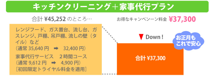 キッチンクリーニング＋家事代行プラン